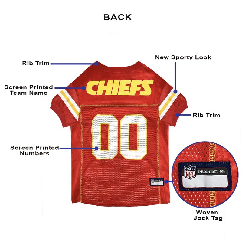 Pets First Kansas City Chiefs NFL Mesh Pet Jersey, Small, Multi-Color - Image 4